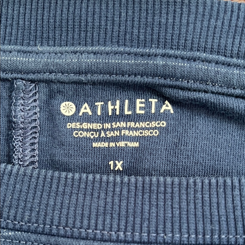 Athleta Navy Tie-Dye Sweatshirt - Picture 2 of 5